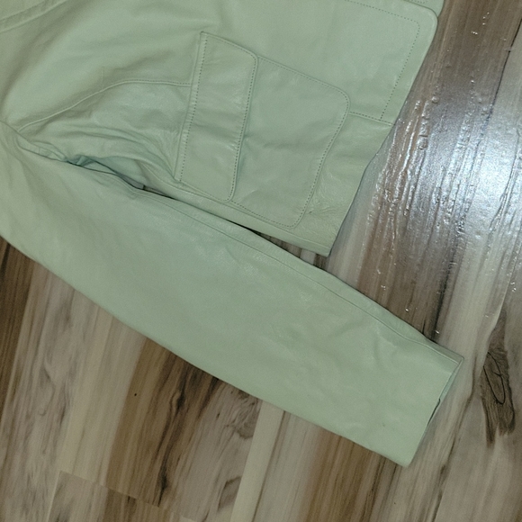 bebe Real Mint Green Leather Jacket - Picture 9 of 16